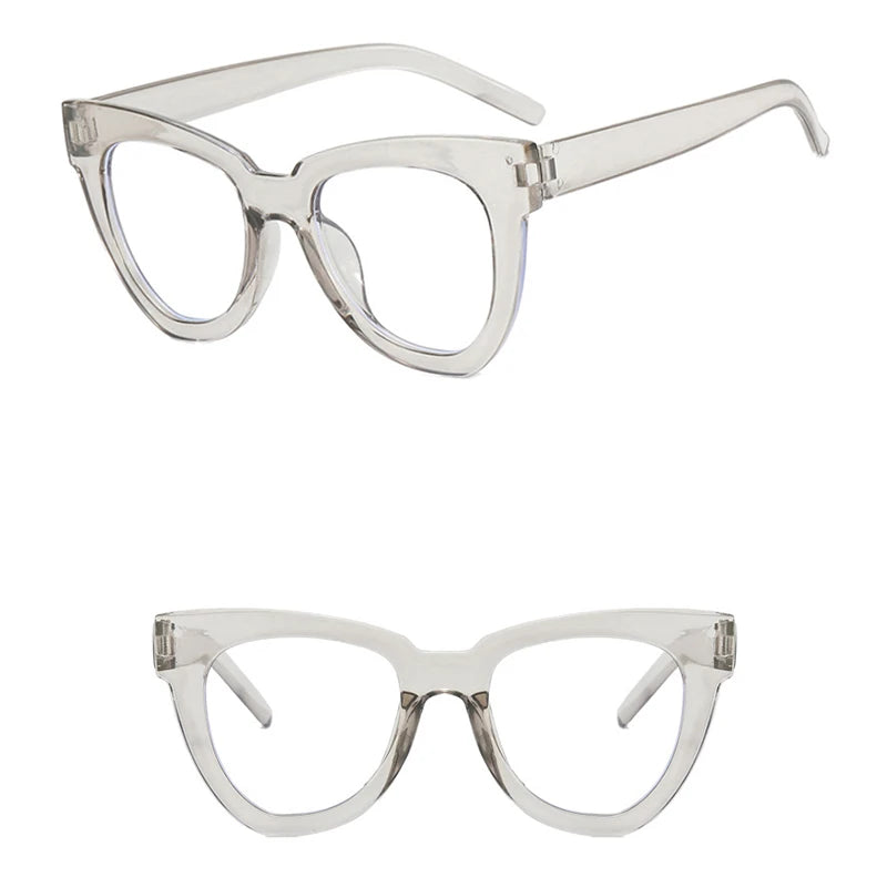 Montura Gafas Ojo Gato Marco Grande Retro Unisex | Antiazules Ópticas Titanio Plástico