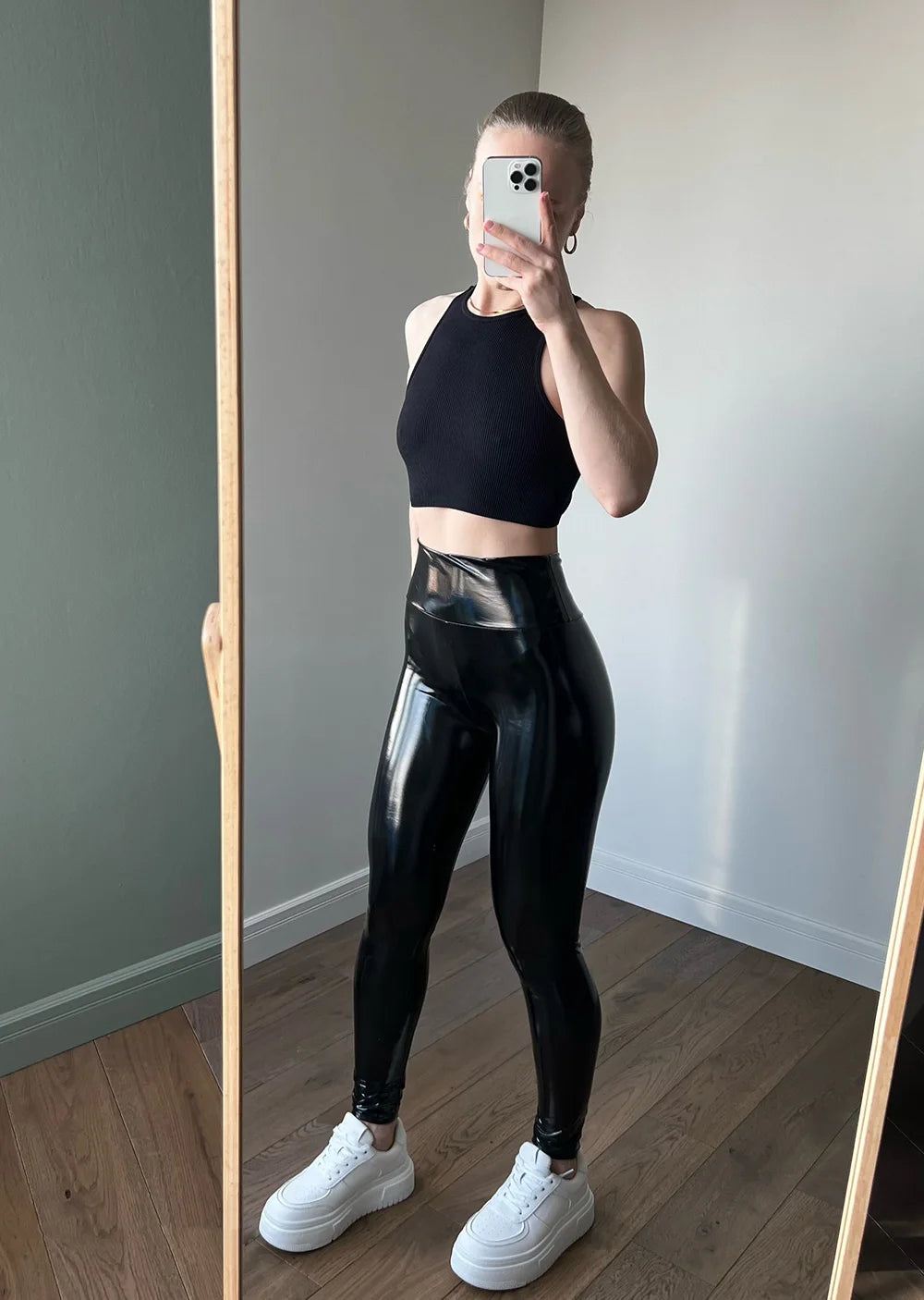 Leggings Cuero Espejo Brillante | Colorido Sexy Cintura Alta | Elástico Ajustado Primavera | Ticotrendy