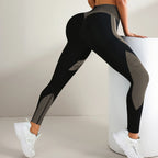 Pantalones Yoga sin Costuras para Mujer | Contraste de Color y Cintura Alta | Secado Rápido para Correr | Tico Trendy
