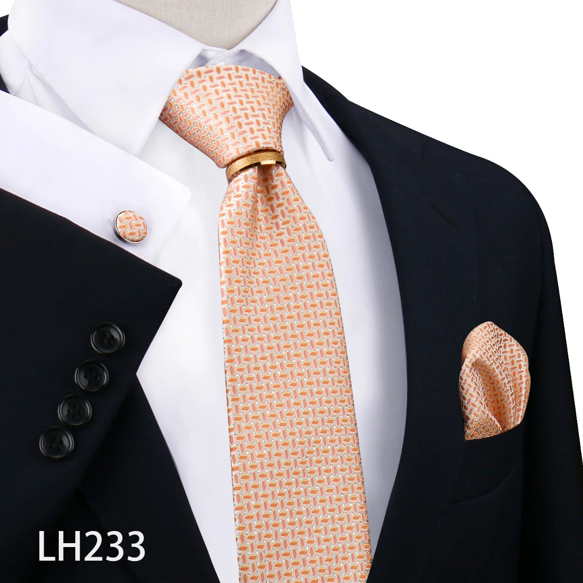 Set De Corbata Anillo Gemelos Pañuelo Accesorio De Traje Boda