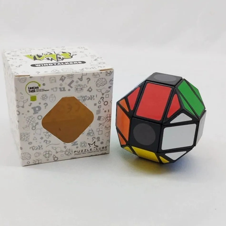 Lanlan Facebook dodecaedro rómbico negro PVC pegatina educativo Cubo mágico juguete Idea de regalo Cubo mágico juguetes para niños