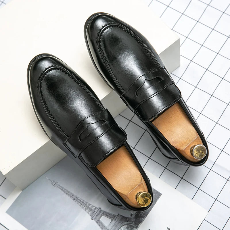 Mocasines de Cuero para Hombre | Talla Grande 48 | Clásicos para Fiesta y Oficina | Tico Trendy