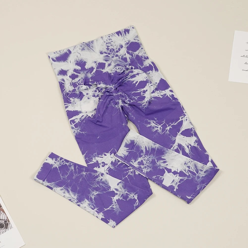 VEQKING Pantalones de yoga sin costuras para mujer, leggings deportivos de cintura alta, elásticos, de secado rápido, pantalones ajustados para gimnasio y entrenamiento