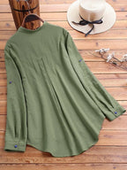 Camisa Estampada Cuello Alto Plus Size | Oficina Transpirable | Tallas 1XL-5XL | Tico Trendy