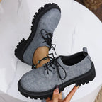 Mocasines Británicos de Retales con Cordones | Plataforma | Punta Redonda | Talla Grande