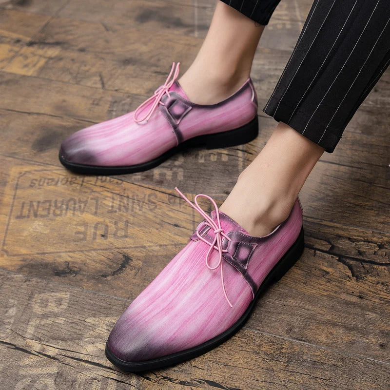 Zapatos Vestir Rosados Hombre Oxford Elegantes Casuales Banquete Boda | Talla 48