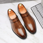 Zapatos Formales Morados Hombre | Charol Punta Estrecha Sin Cordones Cómodos Negocios