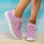 Zapatillas de Punto Transpirables | Plataforma | Suela Blanda | Talla Grande | Verano