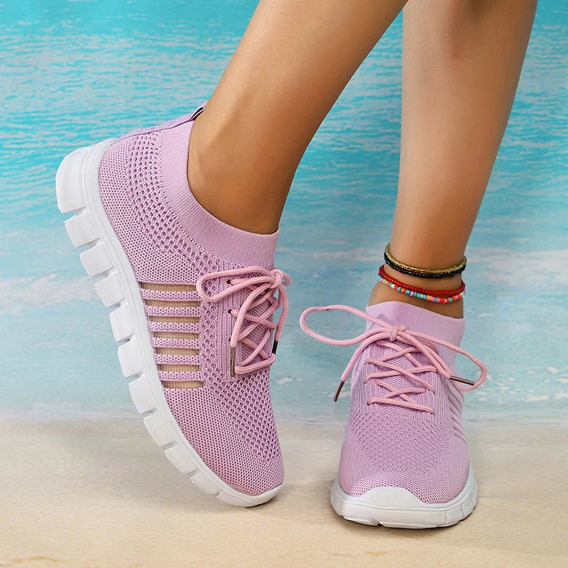 Zapatillas de Punto Transpirables | Plataforma | Suela Blanda | Talla Grande | Verano