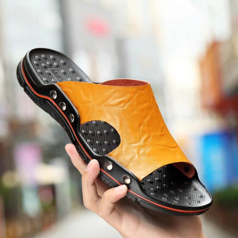 Zapatillas Para Hombre | Estilo Urbano | Verano | Material De Cuero Genuino | Ticotrendy