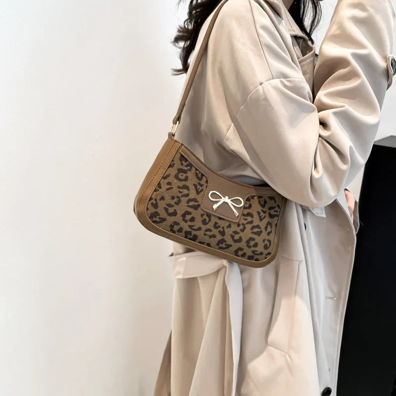 Bolso De Hombro Mujer Estampado Cocodrilo Lazo Vintage Pequeño