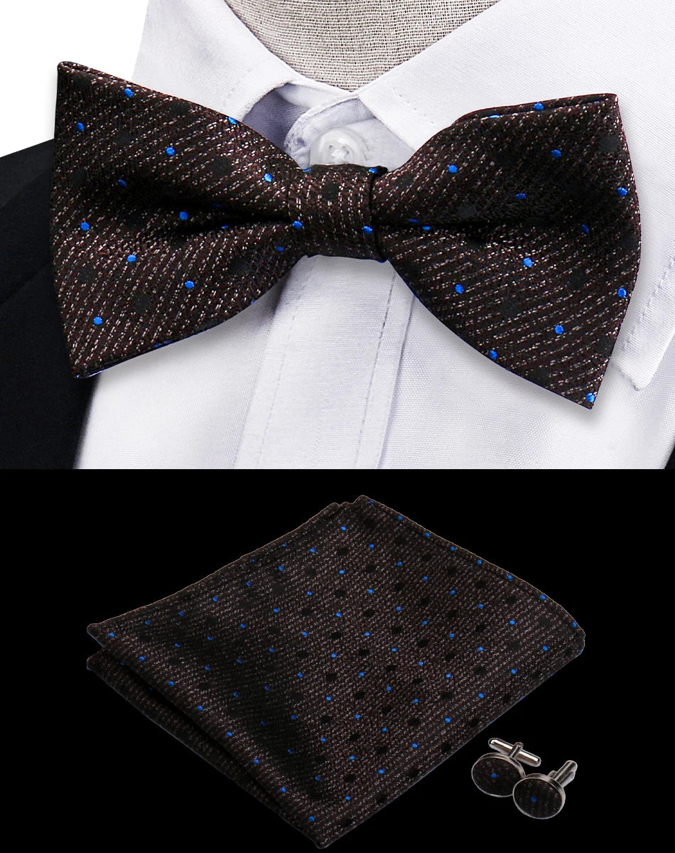Conjunto Pajarita Pañuelo Gemelos Estilo Novedad Elegancia Pura Vida