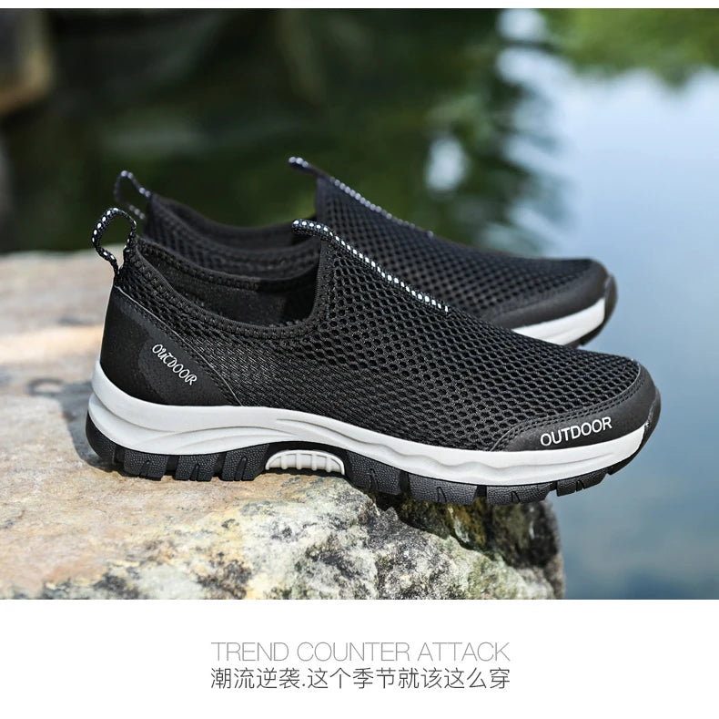 Mocasines Casuales Hombre | Malla Respirable Ligera Confort Estilo Tico | Talla Grande