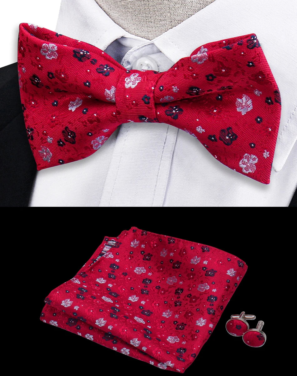 Conjunto Pajarita Pañuelo Gemelos Estilo Novedad Elegancia Pura Vida