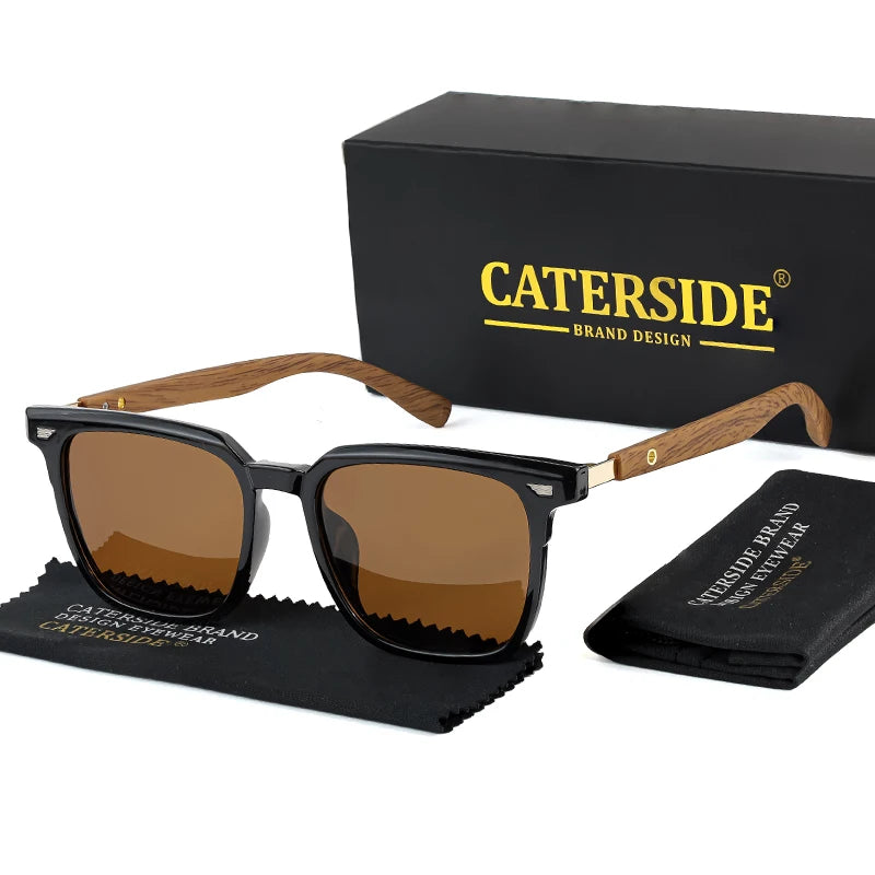 Gafas de Sol Polarizadas CATERSIDE | Montura TR90 y Patillas de Madera | UV400