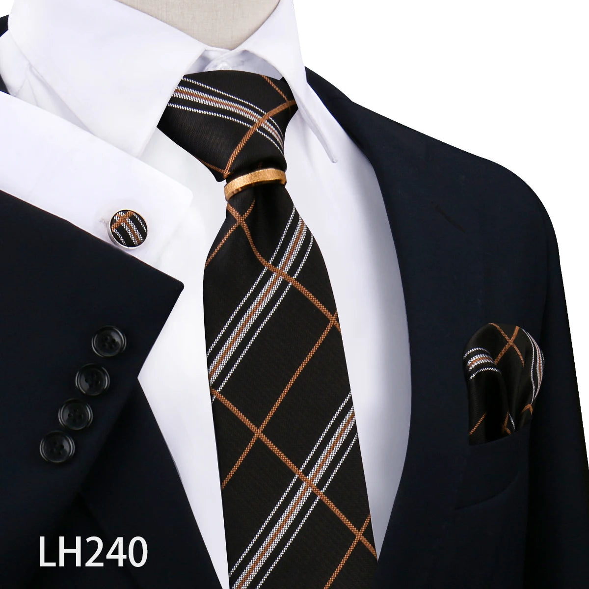 Set De Corbata Anillo Gemelos Pañuelo Accesorio De Traje Boda