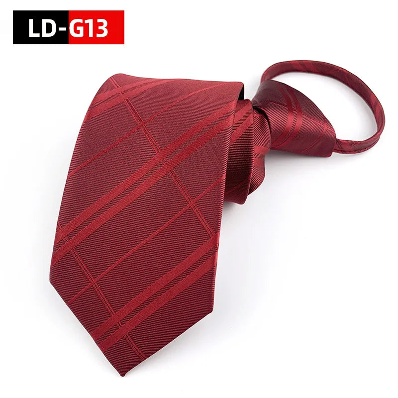 Corbata Preatada Cremallera Estrecha Estilo Tico Negocios Elegancia Diaria