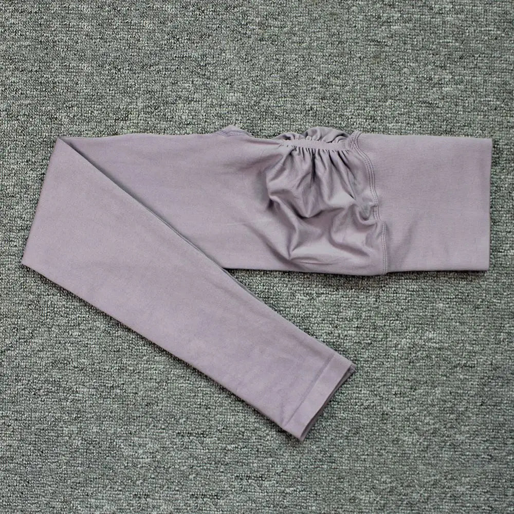 VEQKING, pantalones de Yoga de cintura alta para mujer, mallas deportivas sin costuras para realzar la cadera, mallas elásticas sólidas de realce para gimnasio, pantalones de entrenamiento para Fitness