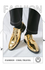 Zapatos Hombre Charol Plateados Lujo Boda Fiesta Punta Puntiaguda | Talla Grande