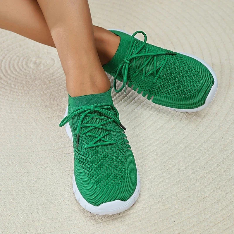 Zapatillas de Punto Transpirables | Plataforma | Suela Blanda | Talla Grande | Verano