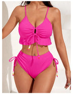 Bikini con Cordón y Volantes - Traje de Baño Sexy para el Verano Tico