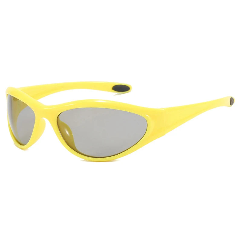 Gafas Sol Y2K Ovaladas Pequeñas Futuristas | Sentido Tecnología Gradiente UV400