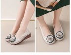 Mocasines Étnicos De Flores | Cuero Genuino Estilo Retro Lujoso Casual