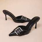 Sandalias Mules de Plataforma con Tacón Fino para Mujer