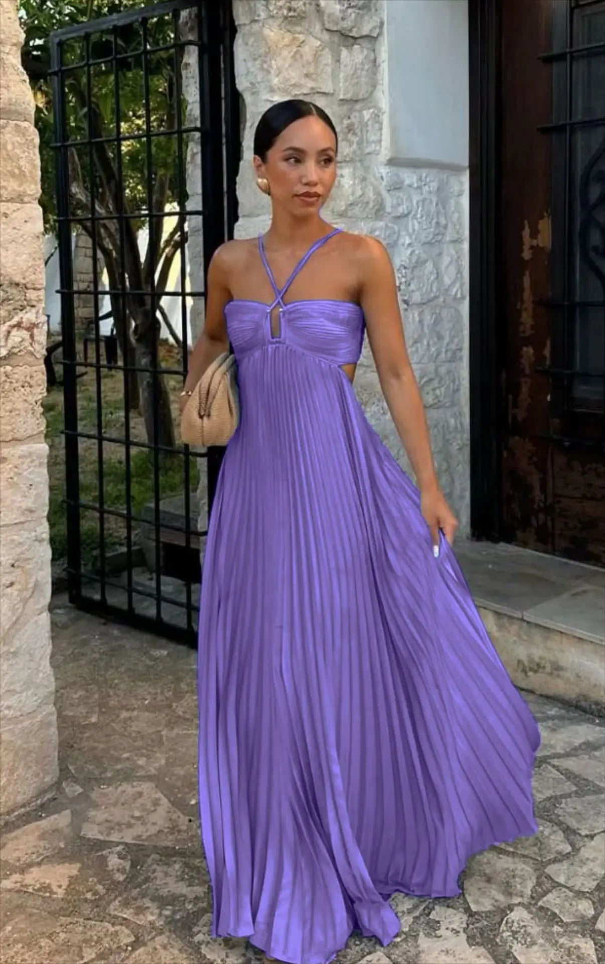 Vestido de Batas Plisado 2025 para Vacaciones | Estilo Versátil