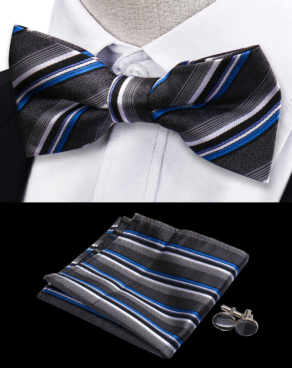 Conjunto Pajarita Pañuelo Gemelos Estilo Novedad Elegancia Pura Vida
