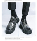Zapatos Vestir Marrones Hombre | A Cuadros Cordones Punta Redonda Informal Negocios