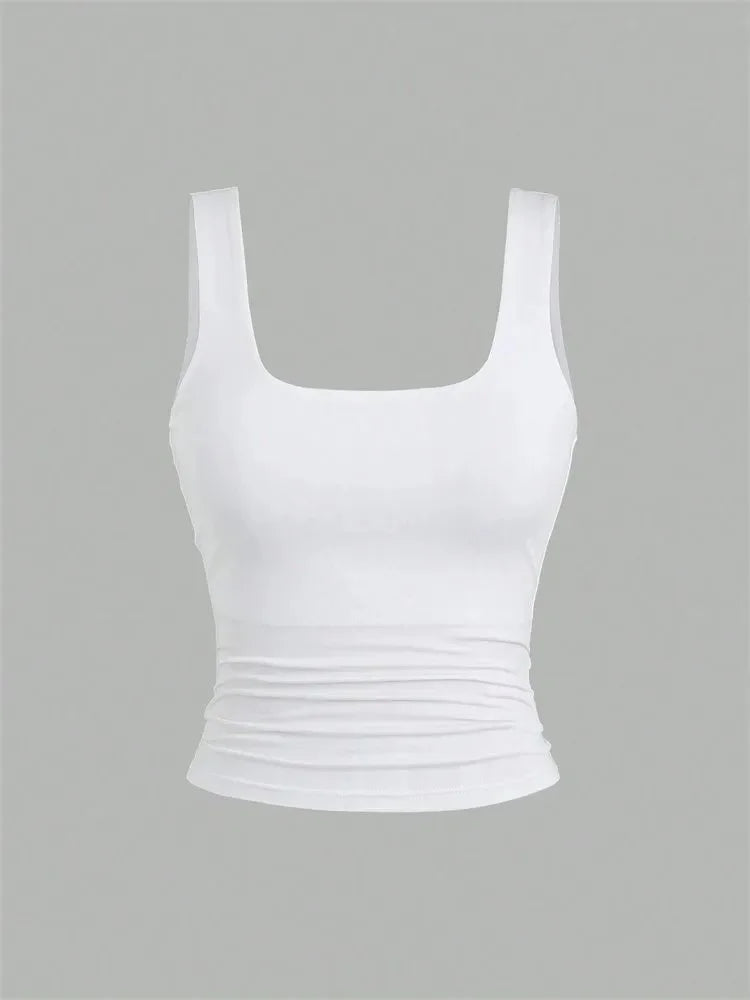 Ticotrendy | Top Fruncido Estampado Leopardo Espalda Descubierta Mujer