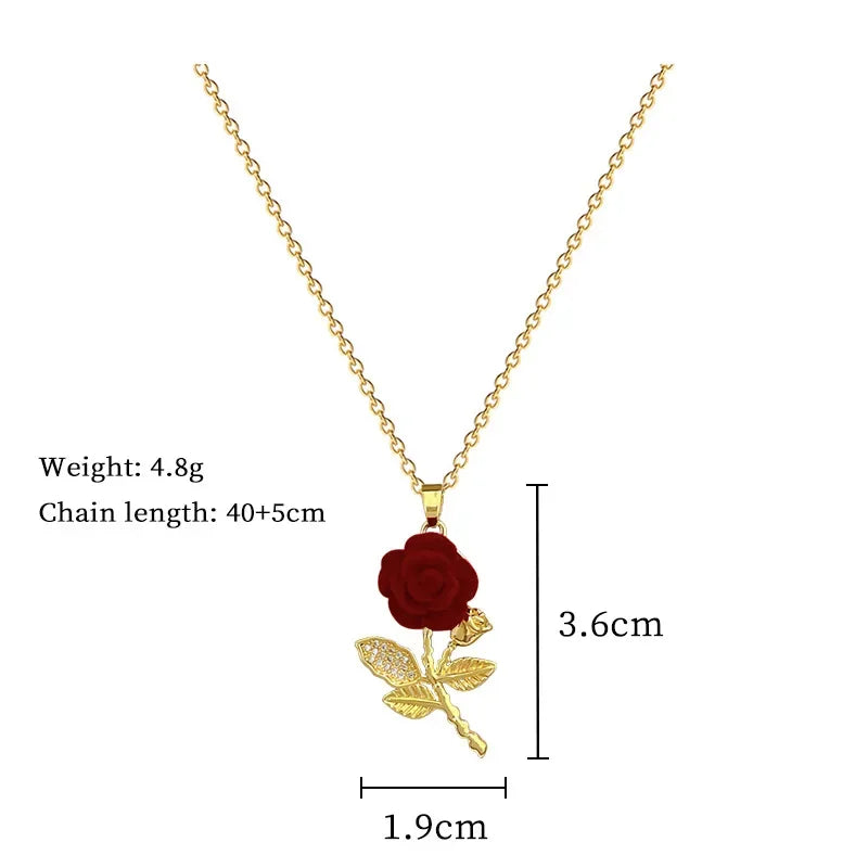 Collar Circón Rosa ∣ Acero Inoxidable Fiesta ∣ TRENDY Femenino Regalo