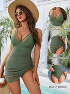 Bikini de Malla con Cordón 2025 | Una Pieza | Color Sólido