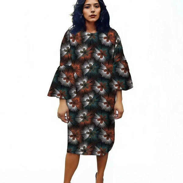 Vestido Ankara Holgado con Mangas Acampanadas