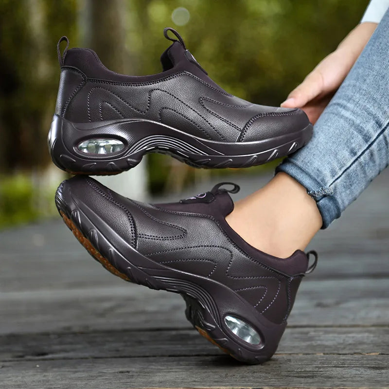 Zapatillas Informales Sin Cordones | Cuero con Cojín de Aire | Antideslizantes | Cómodas
