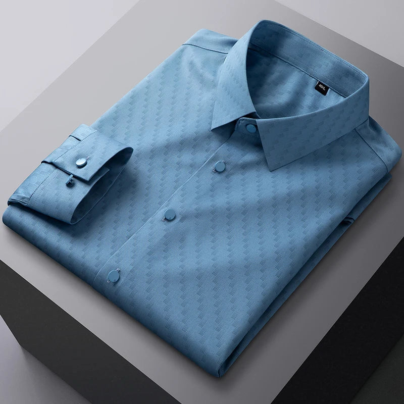Camisa Cuadros Bambú Stretch | Ajuste Formal | Estilo Coreano | Fácil de Cuidar | Ticotrendy