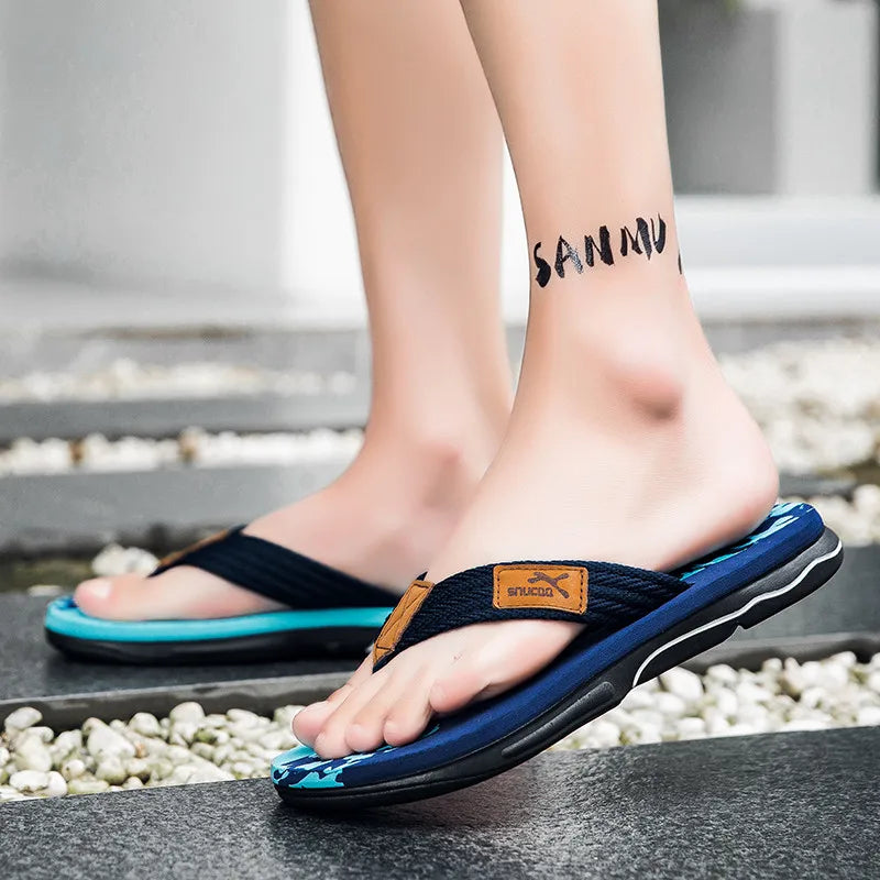 Chanclas Hombre EVA Concisas Estampadas Planas Playa Verano | Alta Calidad
