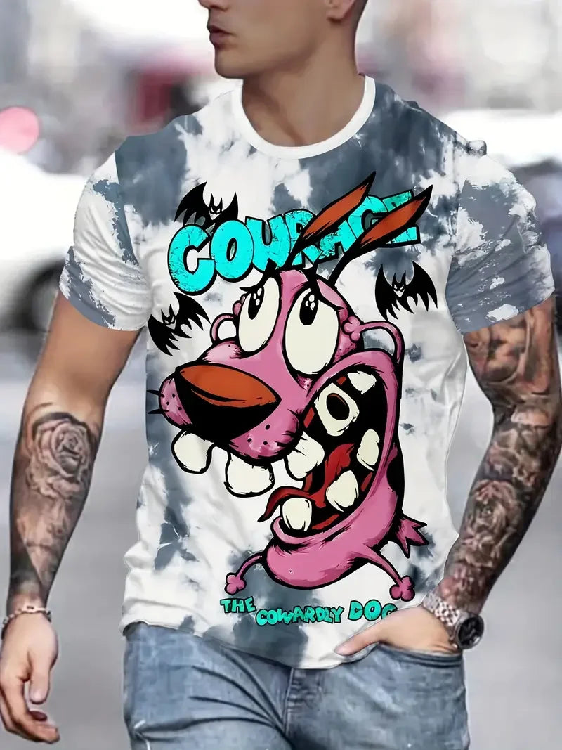 Camiseta Divertida Hombre Estampado Pato | Dibujos Animados Manga Corta Secado Rápido