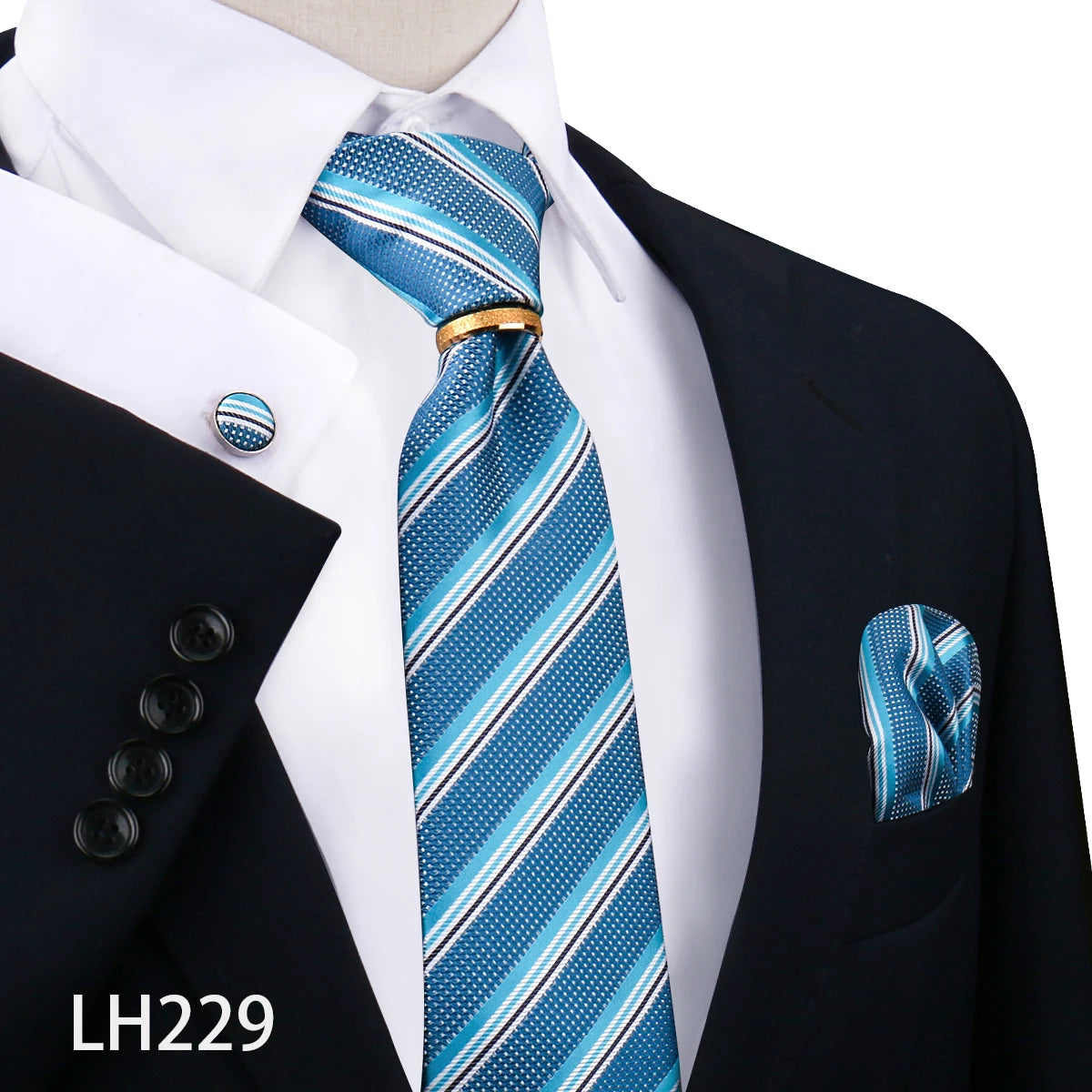 Set De Corbata Anillo Gemelos Pañuelo Accesorio De Traje Boda
