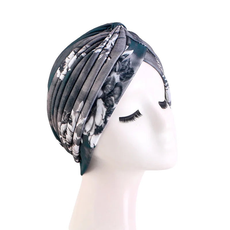 Turbante Hijab musulmán con estampado de volantes para mujer, gorro para envolver la cabeza, Hijab islámico árabe, abaya