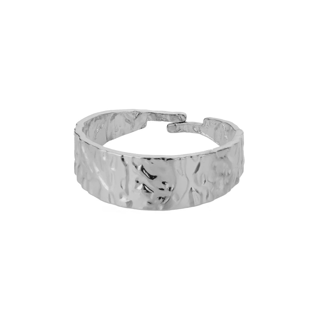 Anillo Ancho Retro | Acero Inox Ajustable | Gótico Punk Hip Hop |Ticotrendy