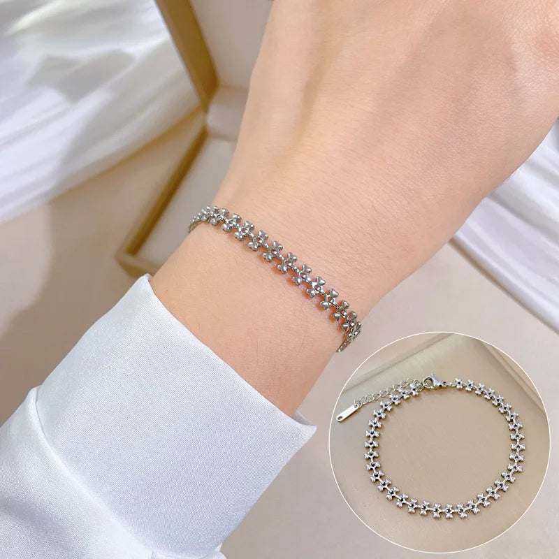 Pulsera de acero inoxidable para hombre y mujer, brazalete de moda, accesorios de joyería, regalos