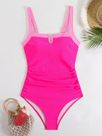 Traje de Baño Sexy de Cuello V y Cintura Alta | Playa