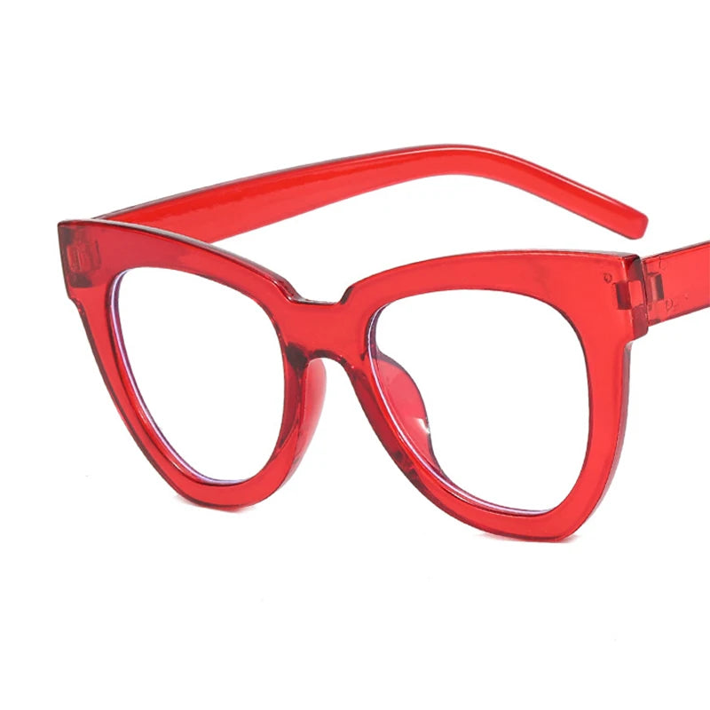 Montura Gafas Ojo Gato Marco Grande Retro Unisex | Antiazules Ópticas Titanio Plástico