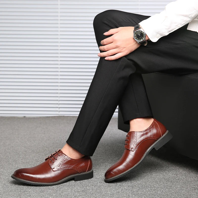 Zapatos Oxford de Cuero para Hombre | Nueva Suela Antideslizante | Ideal para Negocios y Bodas | Ticotrendy