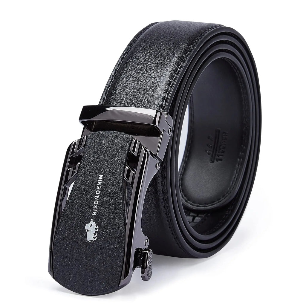 Luxury Brand Business Belt Men Top Quality Genuine Leather Waist Strap Black Male Simple Automatic Buckle Jeans Belts for Men