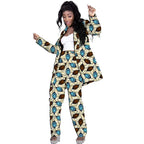 Traje Africano Blazer Largo y Pantalón con Parches