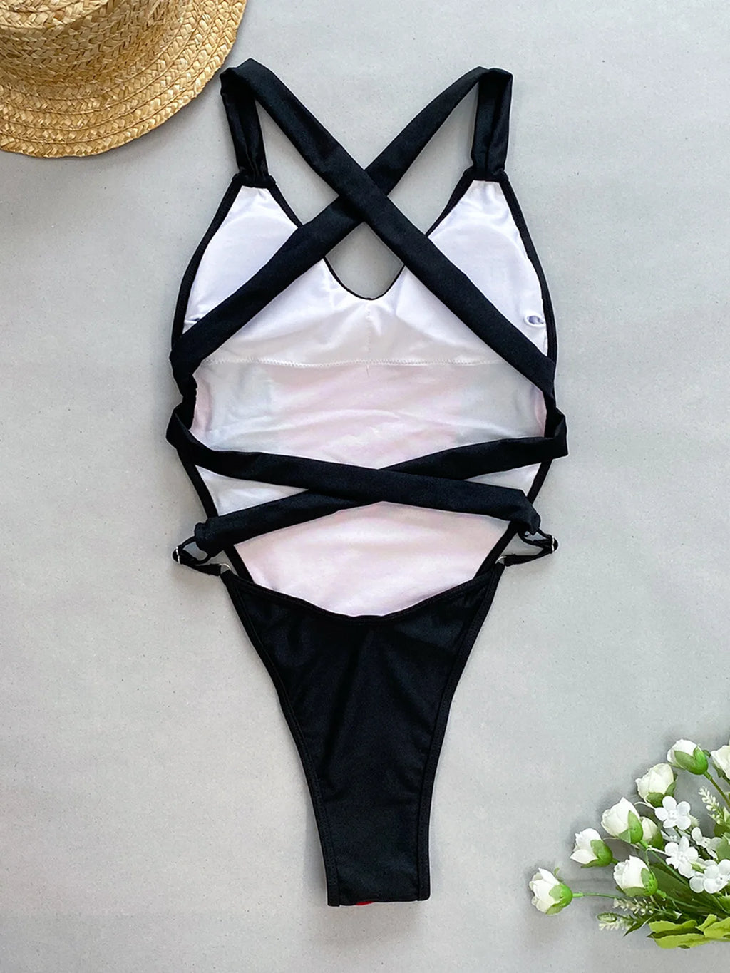 Traje de Baño de Una Pieza Sexy con Retazos para Verano