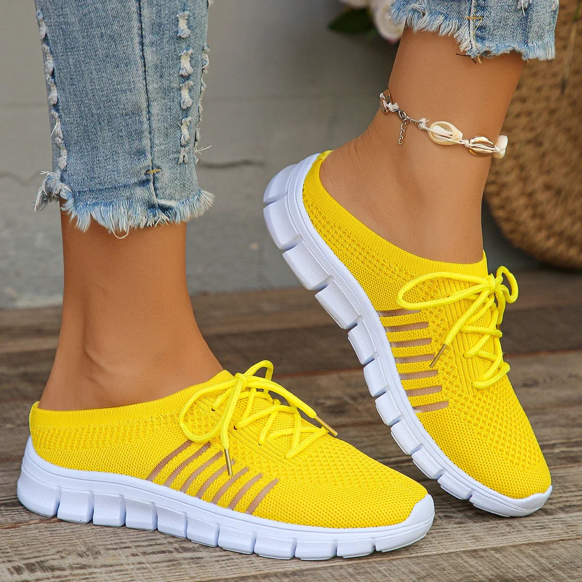 Zapatos Planos de Malla Transpirable | Suela Blanda | Sin Cordones | Talla Grande | Verano 2025